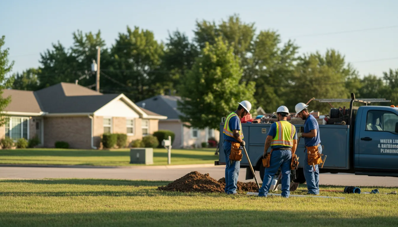 Residential water line and bathroom plumbing service in Bardolph, IL